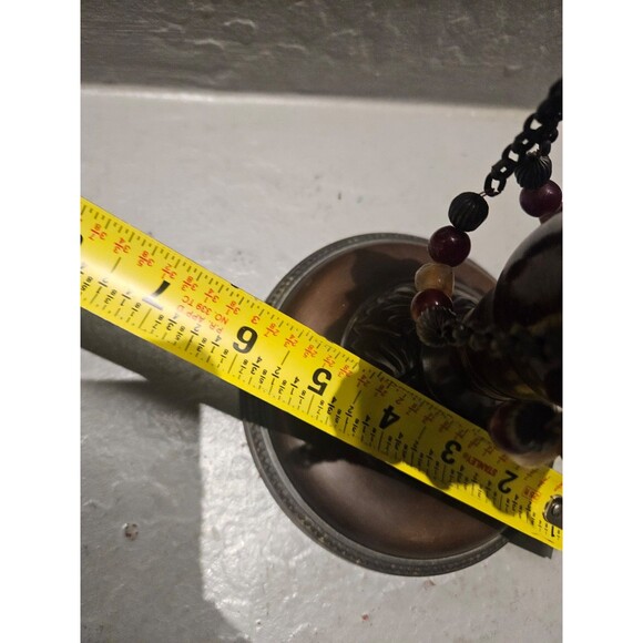 Gothic Metal Beaded Candlestick 6" Made in India - Picture 7 of 7